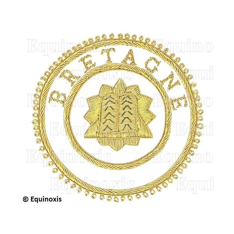 Badge / Macaron GLNF – Grande tenue provinciale – Grand Hospitalier – Bretagne – Brodé main